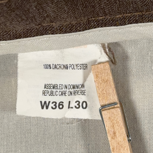 Vintage Levis Pants Mens 34x26 Brown Action Slacks Dress Polyester Altered 80s - Picture 6 of 10